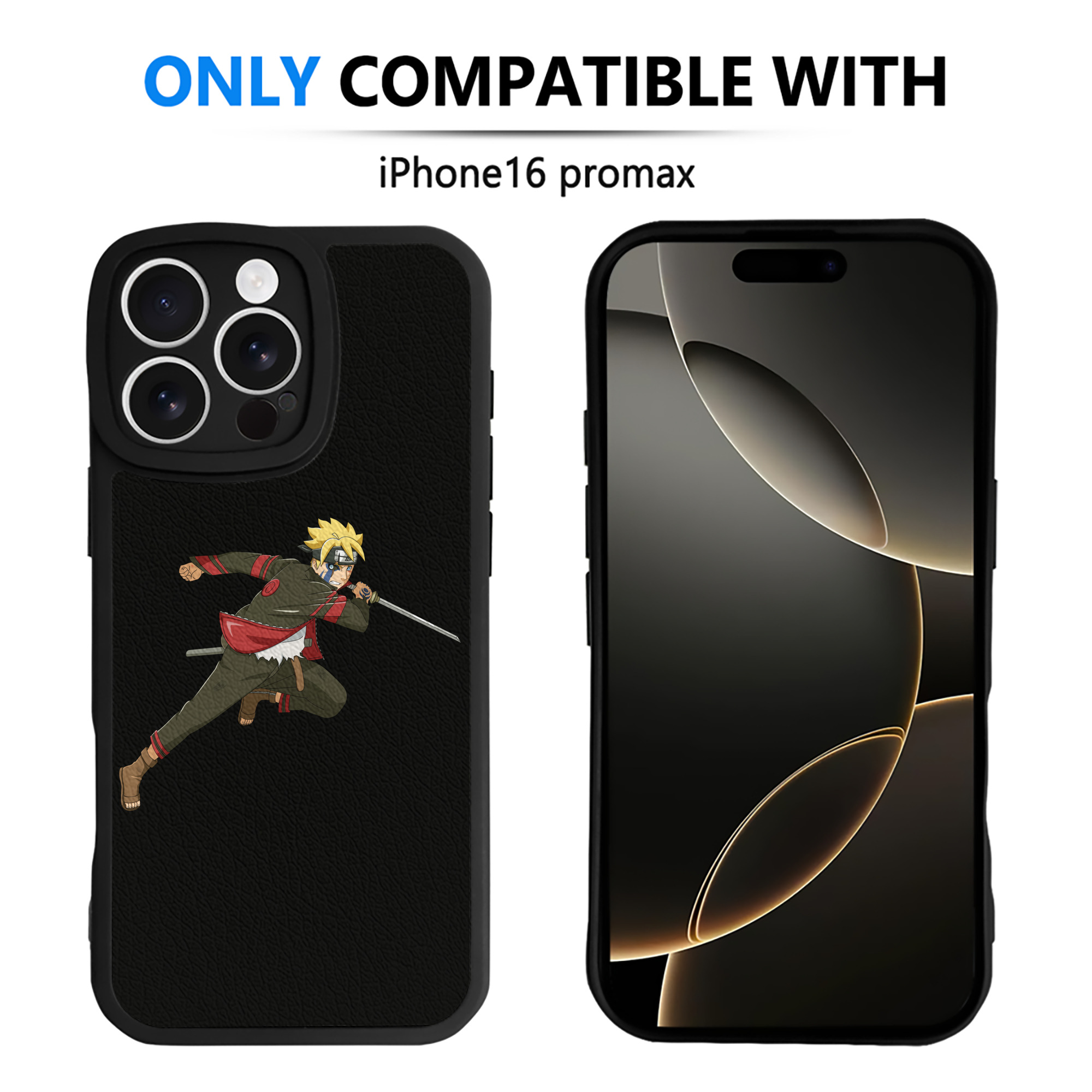 （画像用） NARUTO -ナルト- うずまき ボルト Uzumaki Boruto 【iPhone 16シリーズ対応】シリコンスマホケース（レザー調） 材質：シリコン